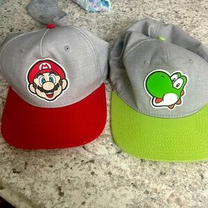 Mario and yoshi baseball hats